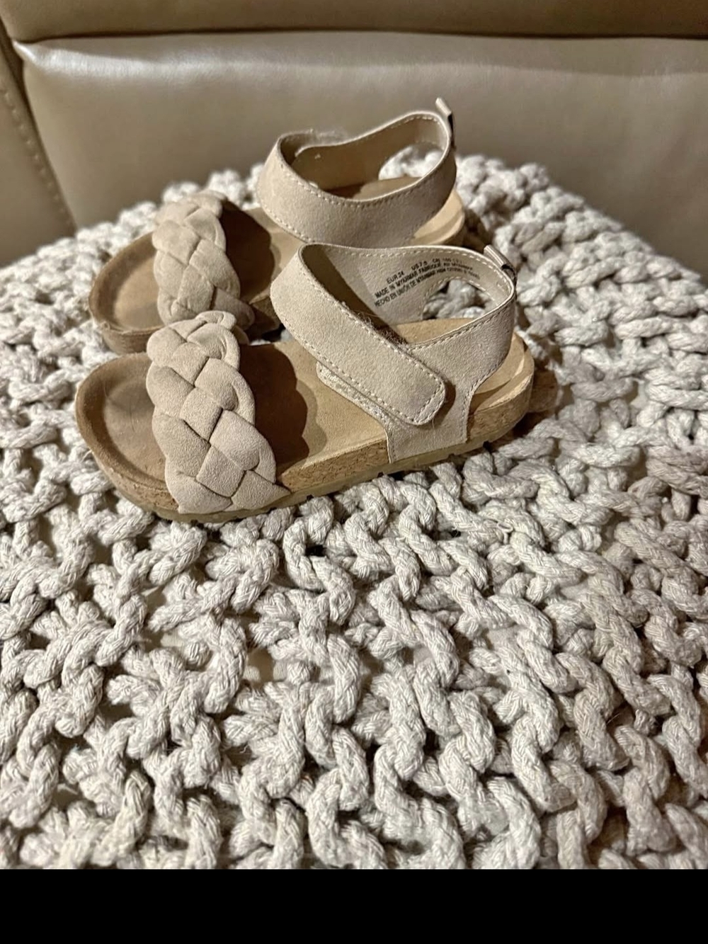 H&M Kids Braided Strap Sandals in Light Beige